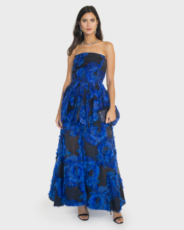 Robe Bustier Basque Bleu