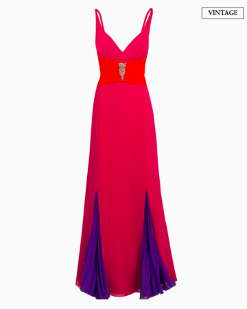 Robe Drapée Bicolor