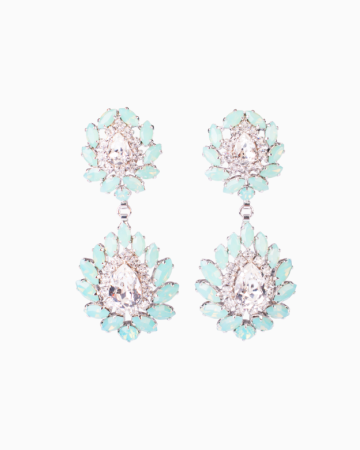 Boucles D'Oreille Longue Cristal Blue