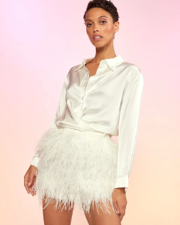 Jupe Plumes Blanches