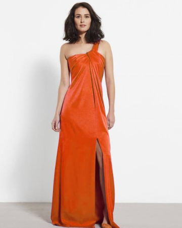 Robe Drapée en Satin