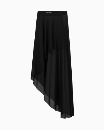 Jupe Asymétrique En Mousseline Noire
