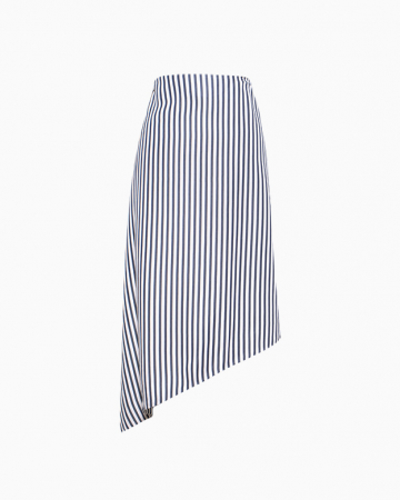 Jupe Chemise Rayures Asymétrique