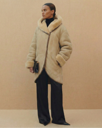 Manteau Shearling Nude