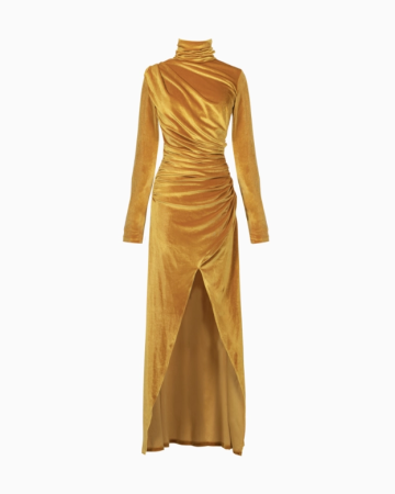 Robe Velours Jaune