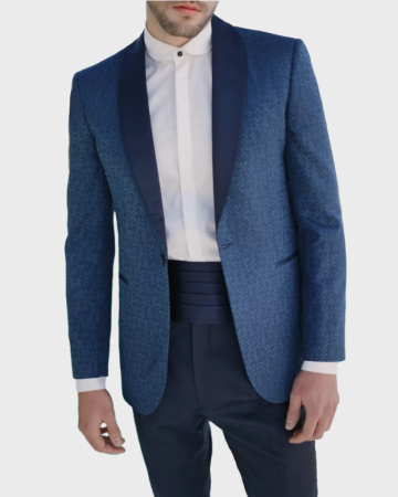 Veste Smoking Bleu Fantaisie