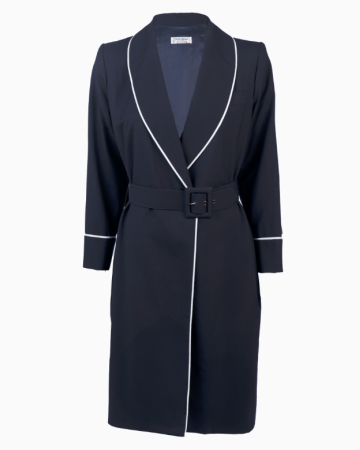 Manteau Ceinturé Noir Rive Gauche