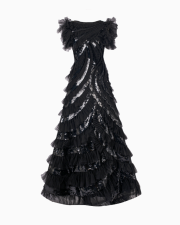 Robe Black Flounce