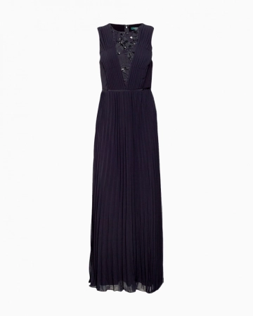Robe Pleated Chiffon Gown-Exclusivité web