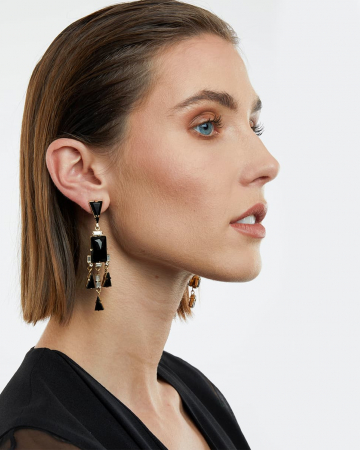 Boucles d'oreilles Black and gold