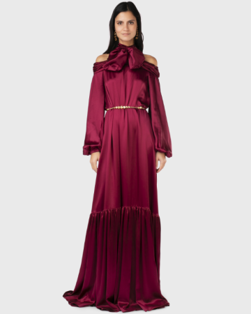 Robe Satin Burgundy