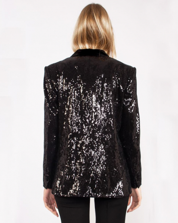 Veste croisée noire paillette
