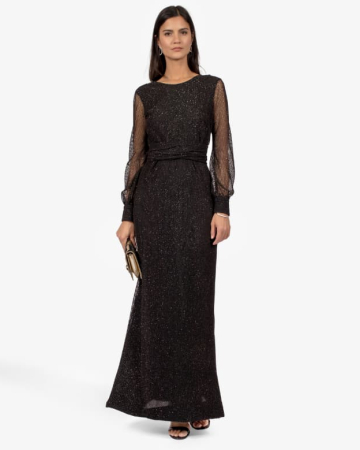 Robe Résille Noire Brillante