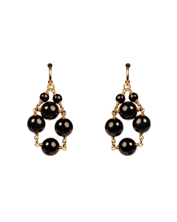 Boucles D'oreilles Rail Damier Pop Corn Noir