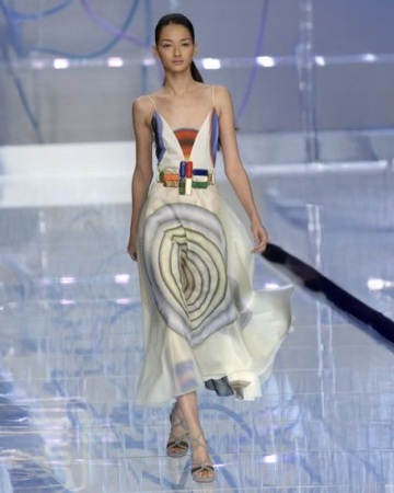 Robe Abstract Circle Print SS2008 by Karl Lagerfield
