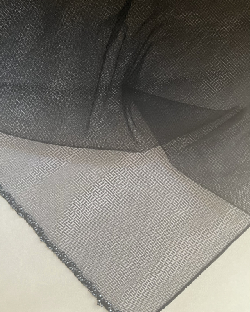 Étole Noire Perles Noires