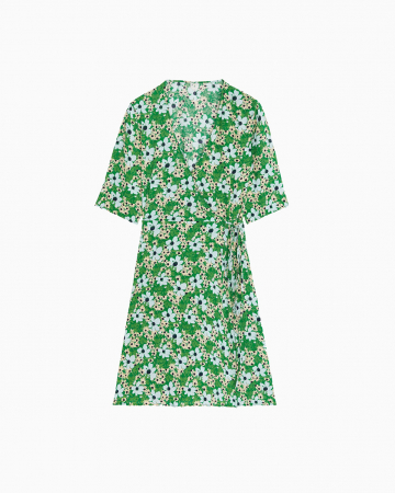 Robe Floral Wrap Dress Green