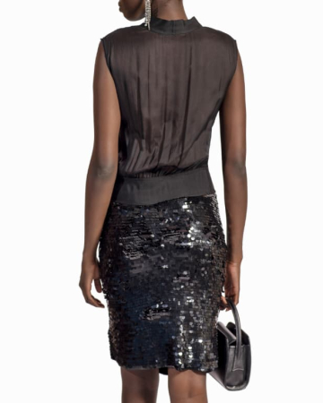 Robe courte sequins noirs