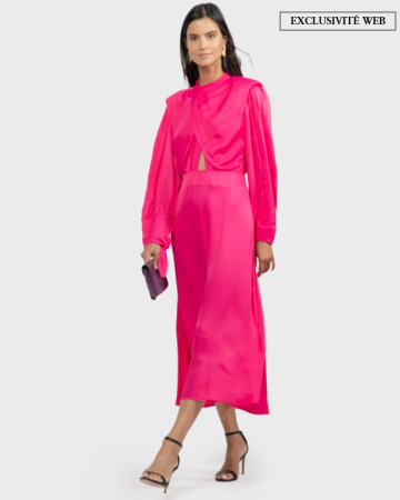 Robe Draped Satin Maxi