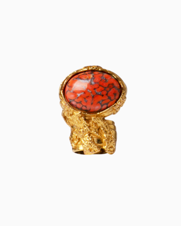 Bague Arty Cabochon Corail Circa 2000