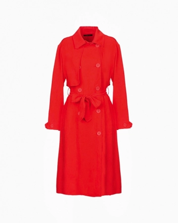 Manteau Long rouge