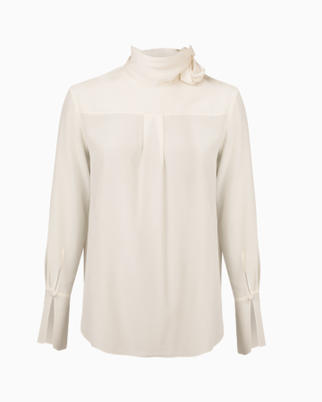 Chemise Crêpe Ivoire À Nœud Col  Fall 2016