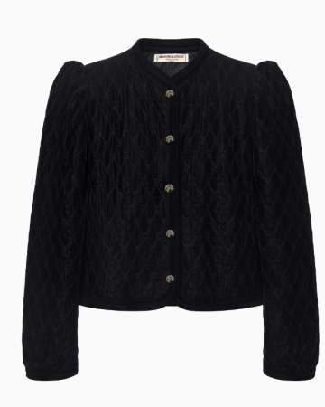 Veste Matelassée En Velours Noir Collection 1977