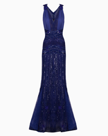 Robe Blue Lace And Crystal