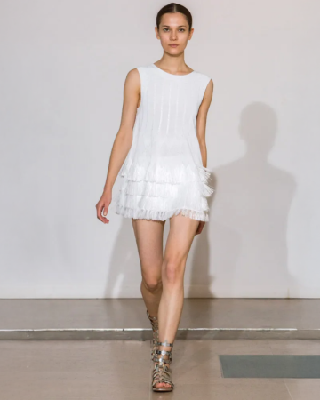 Robe Patineuse Frangée Blanche