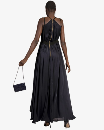 Robe Marine Ceinture Gros Grain